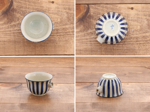 Tokusa Mini Hand-Drawn Spout Bowl Set of 4 - Blue and White