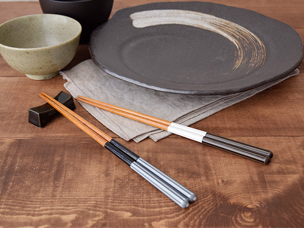 9.1" Bicolored Chopsticks Dishwasher Safe Set of 4 - White