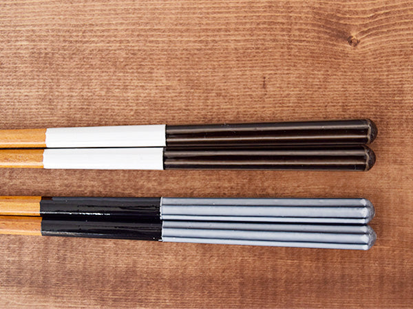 9.1" Bicolored Chopsticks Dishwasher Safe Set of 4 - White