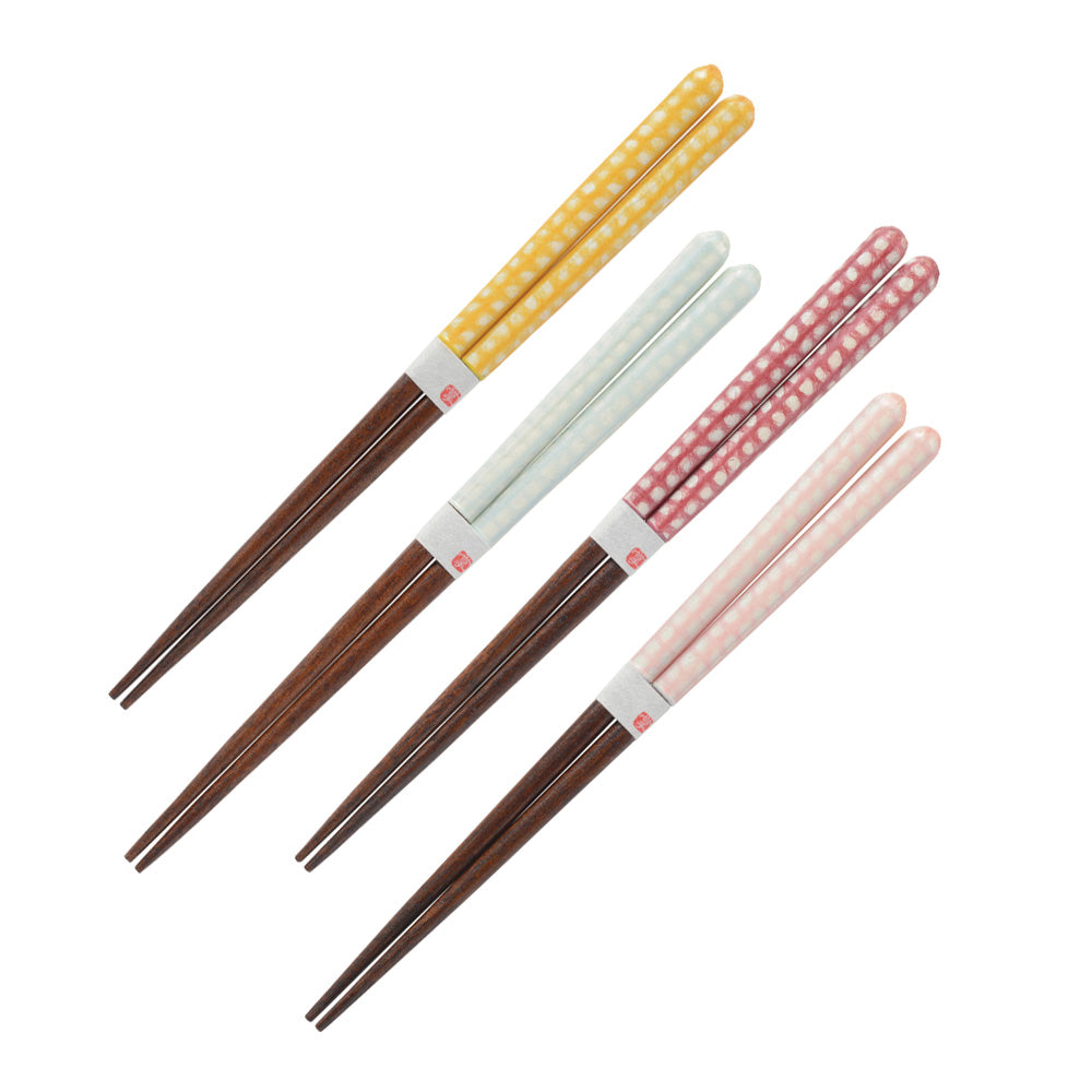 Tanagokoro Chopsticks for Kids Mesh Design Set of 4 Made in Japan - Assorted Colors