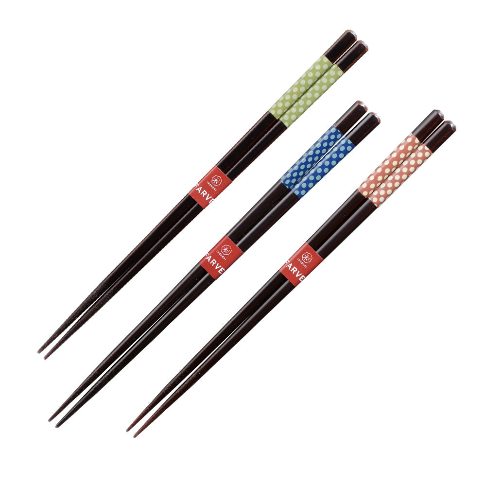 Polka Dot Chopsticks Dishwasher Safe Set of 3 - Assorted Colors