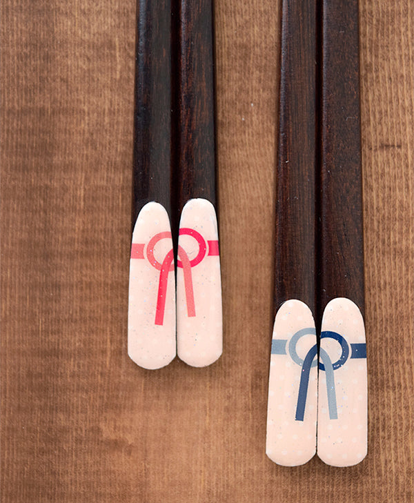 Mizuhiki Chopstick Gift Set - Red and Blue