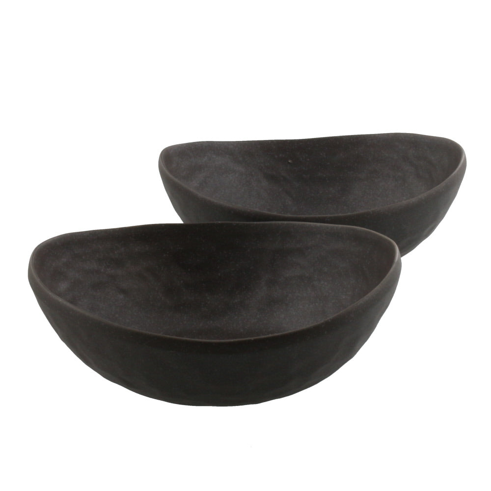 Ship-Shaped Stylish Bowl Black Set of 2