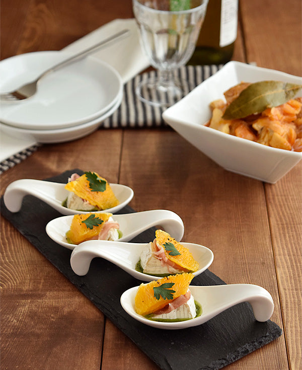 Amuse-Bouche Appetizer Spoon Set of 4 - White