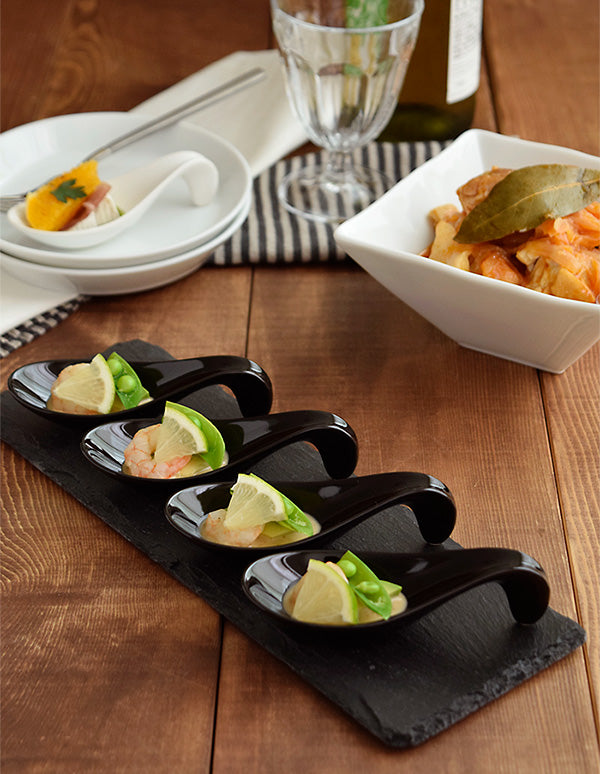 Amuse-Bouche Appetizer Spoon Set of 4 - Black