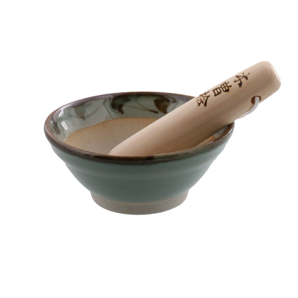 Arabesque Pattern Mortar & Pestle Set (Suribachi & Surikogi) Small 4.9 inches