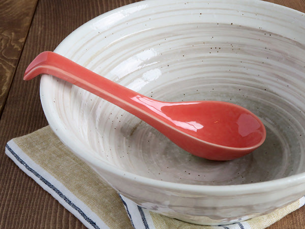 Asian Soup Spoon With Hook Set of 4 - Pink