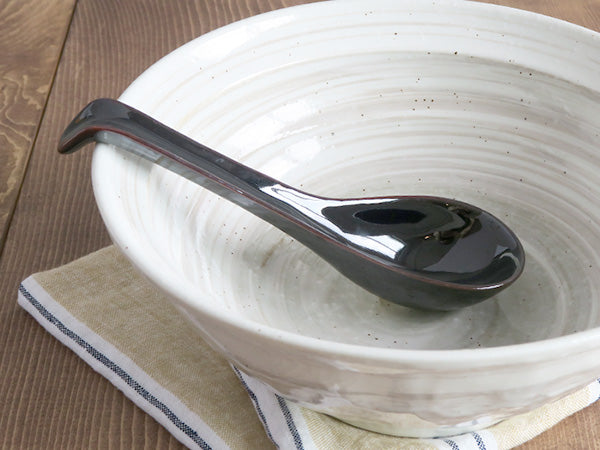 Asian Soup Spoon With Hook Set of 4 - Black