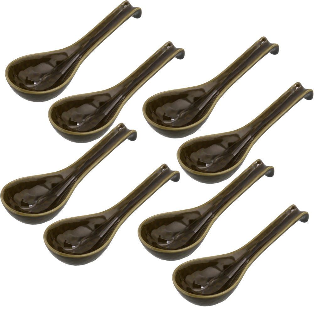 Asian Soup Spoon With Hook Set of 8 - Oribe
