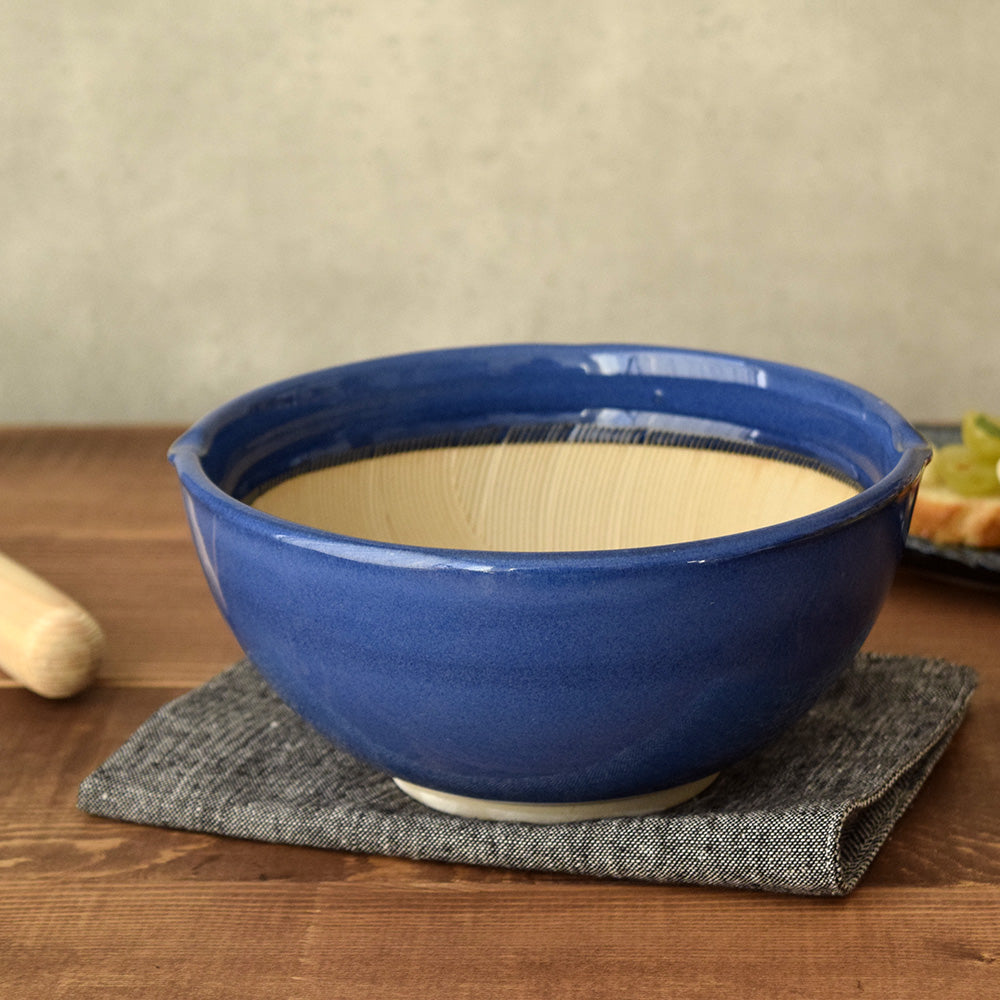 Hamon 8.1" Ripple Ridge Mortar (Suribachi) - Blue