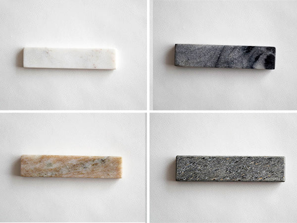 4.5" Natural Marble Stone Cutlery Rests Set of 4 - Grey