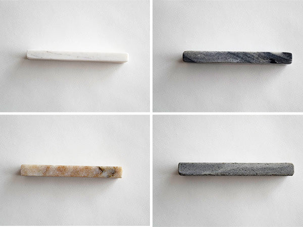 4.5" Natural Marble Stone Cutlery Rests Set of 4 - Grey