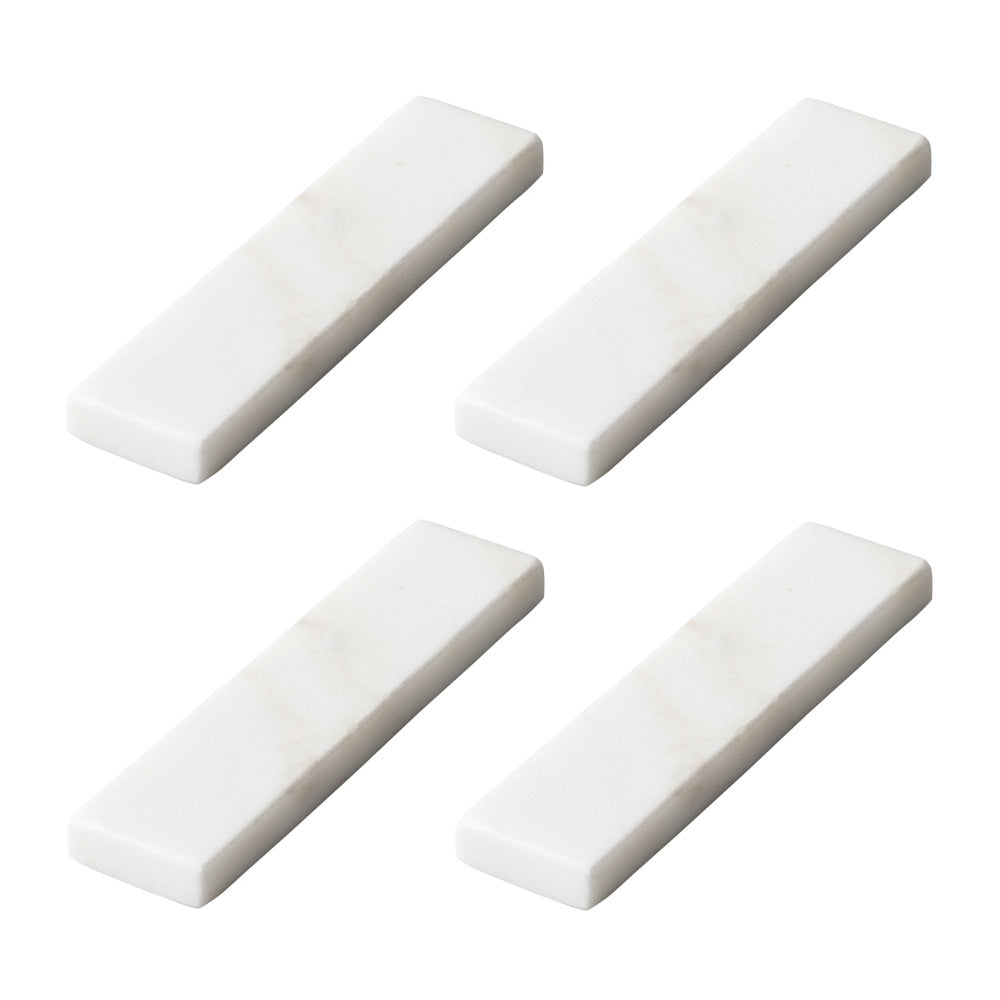 4.5" Natural Marble Stone Cutlery Rests Set of 4 - White