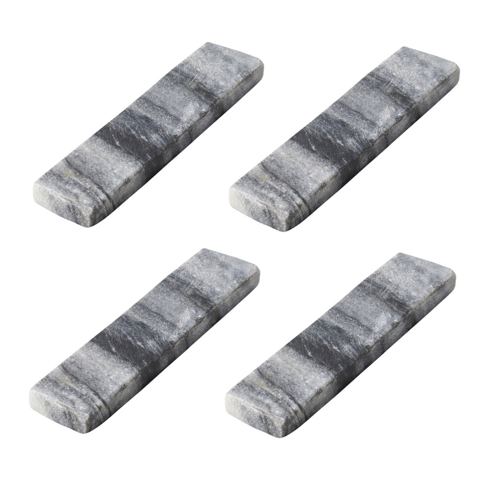 4.5" Natural Marble Stone Cutlery Rests Set of 4 - Grey
