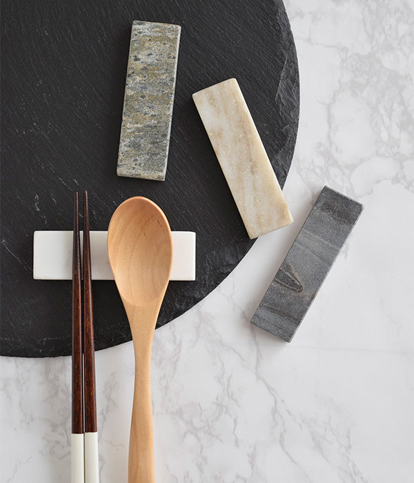 3.5" Natural Marble Stone Cutlery Rests Set of 4 - Beige