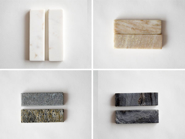 3.5" Natural Marble Stone Cutlery Rests Set of 4 - Grey
