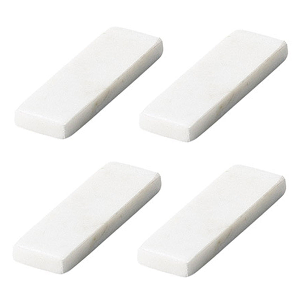 3.5" Natural Marble Stone Cutlery Rests Set of 4 - White