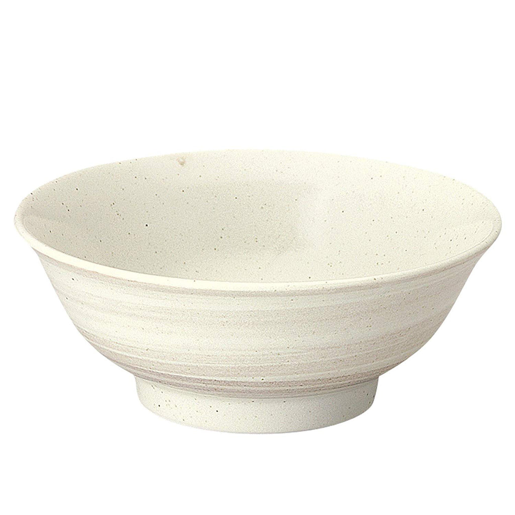 45 oz Ramen, Donburi Bowl White with Light Stripe Pattern with Tall Bottom