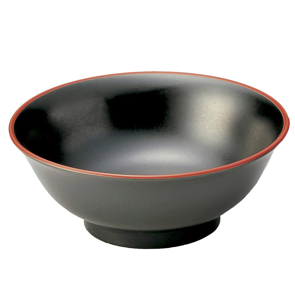 45 oz Ramen, Donburi Bowl Red Line Artistic Black Bowl with Tall Bottom