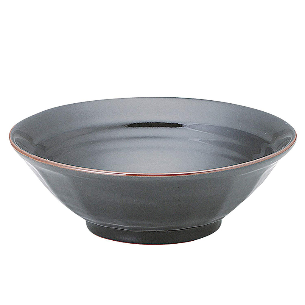 45 oz Ramen, Donburi Bowl Simple Shiny Black with Scraped Surface