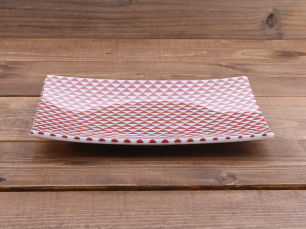 Yama 7.8" Red and White Square Plates Set of 2 - Mountain