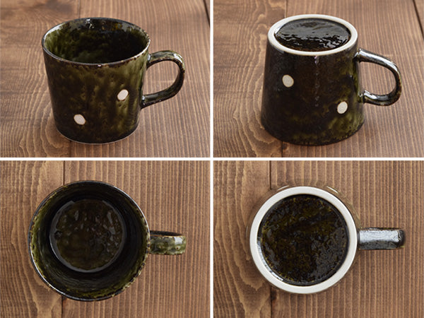 Minoruba Polka Dot Coffee Mug and Saucer Set of 2 - Oribe