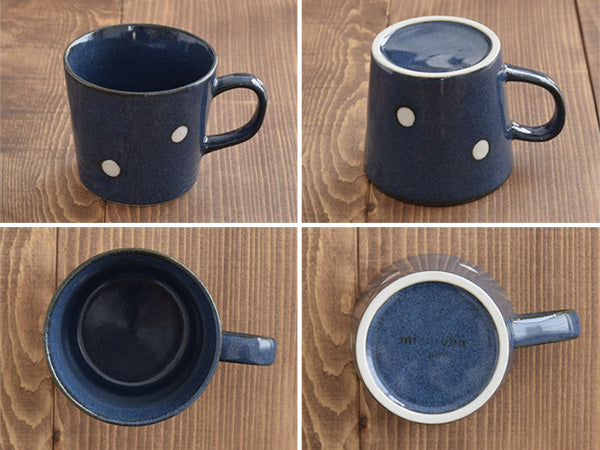 Minoruba Polka Dot Coffee Mug and Saucer Set of 2 - Blue