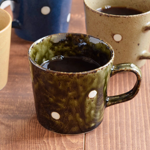 Minoruba Polka Dot Coffee Mugs Set of 2 Made in Japan - Oribe