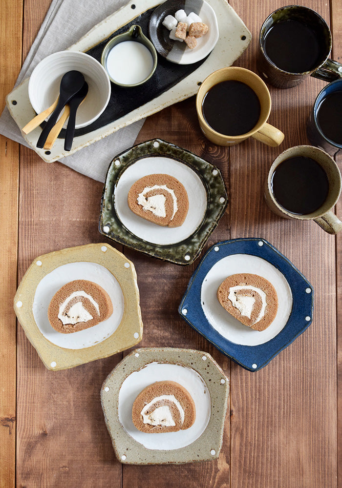 Minoruba Polka Dot Saucer Set of 4 - Beige