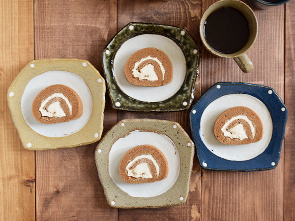 Minoruba Polka Dot Saucer Set of 4 - Beige