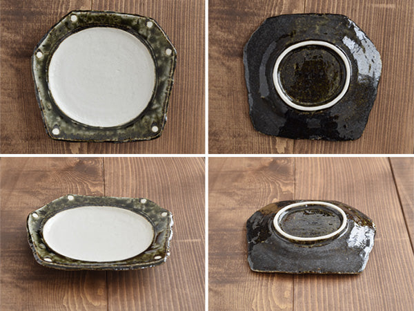 Minoruba Polka Dot Saucer Set of 4 - Oribe