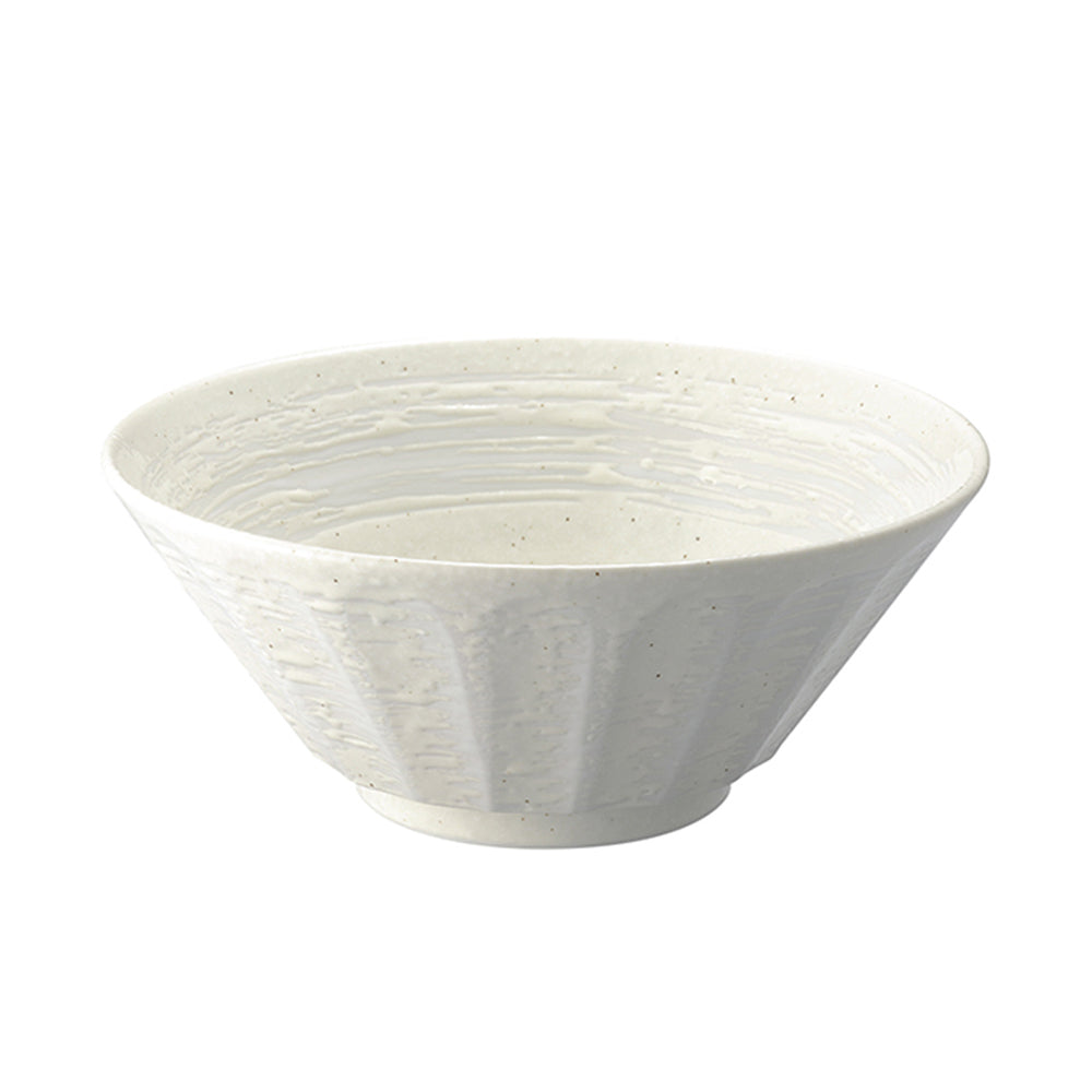 Large 33 oz Ramen, Donburi Bowl White-Kobiki Scraped-Style (Shinogi) 6.3