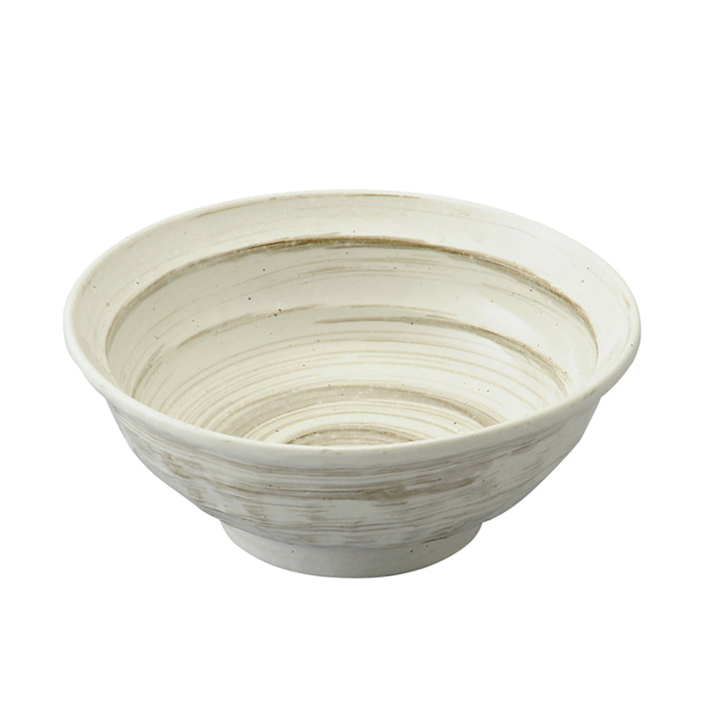 35 oz Ramen, Donburi Bowl Japanese Brush Marks Kobiki with Uneven Surface (Ishimegata) 6.3