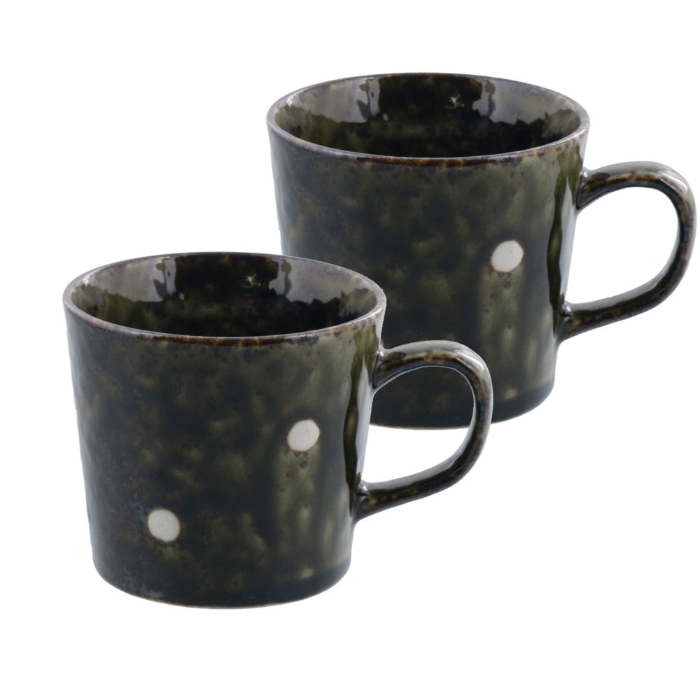 Minoruba Polka Dot Coffee Mugs Set of 2 Made in Japan - Oribe