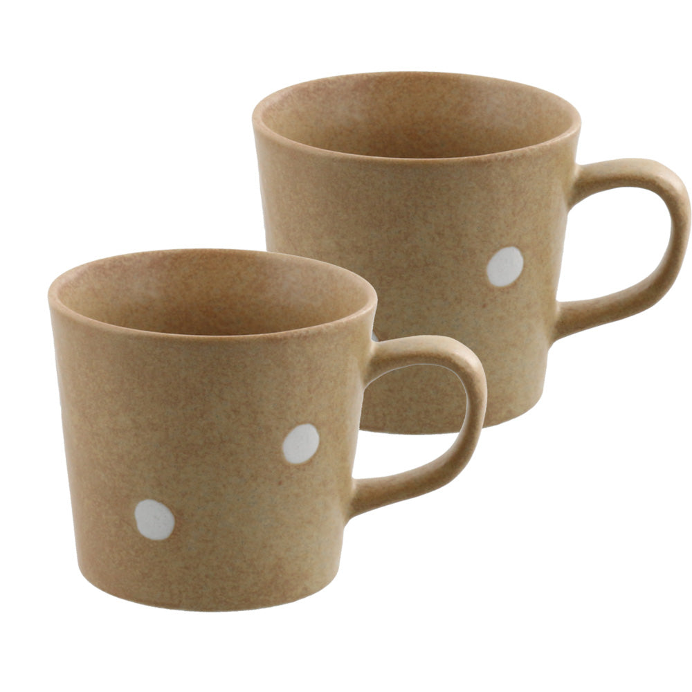 Minoruba Polka Dot Coffee Mugs Set of 2 - Beige