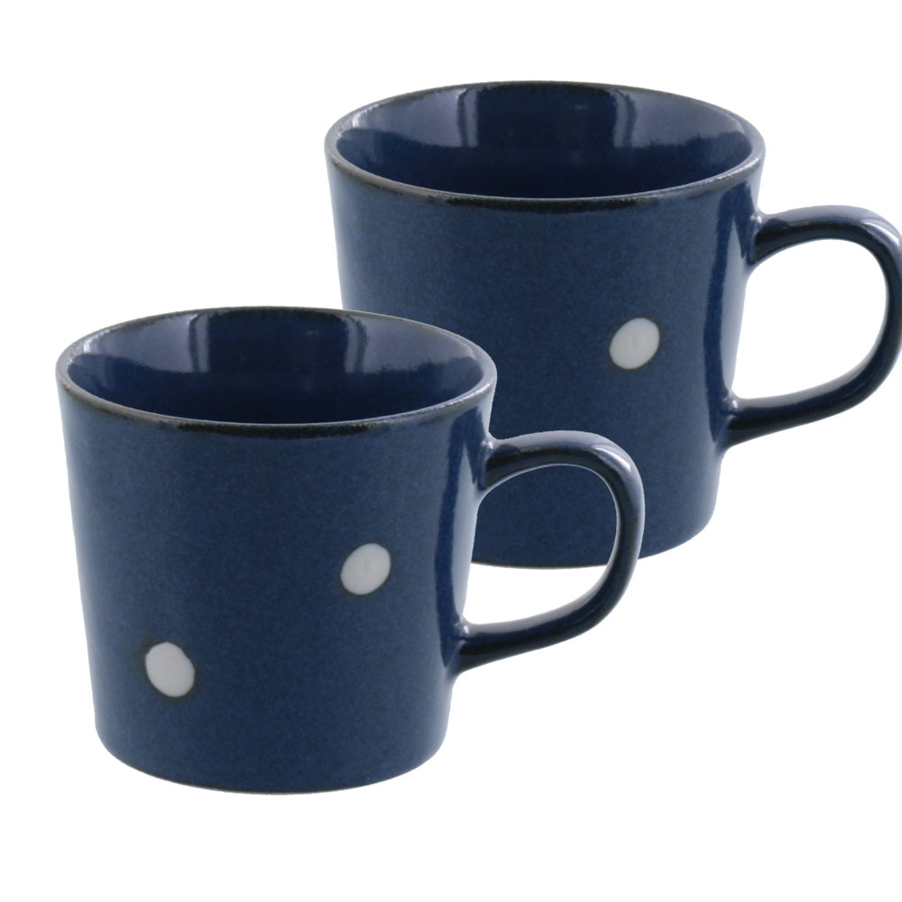 Minoruba Polka Dot Coffee Mugs Set of 2 - Blue