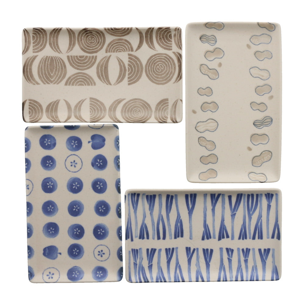 Minori Rectangular Appetizer Plate Set of 4