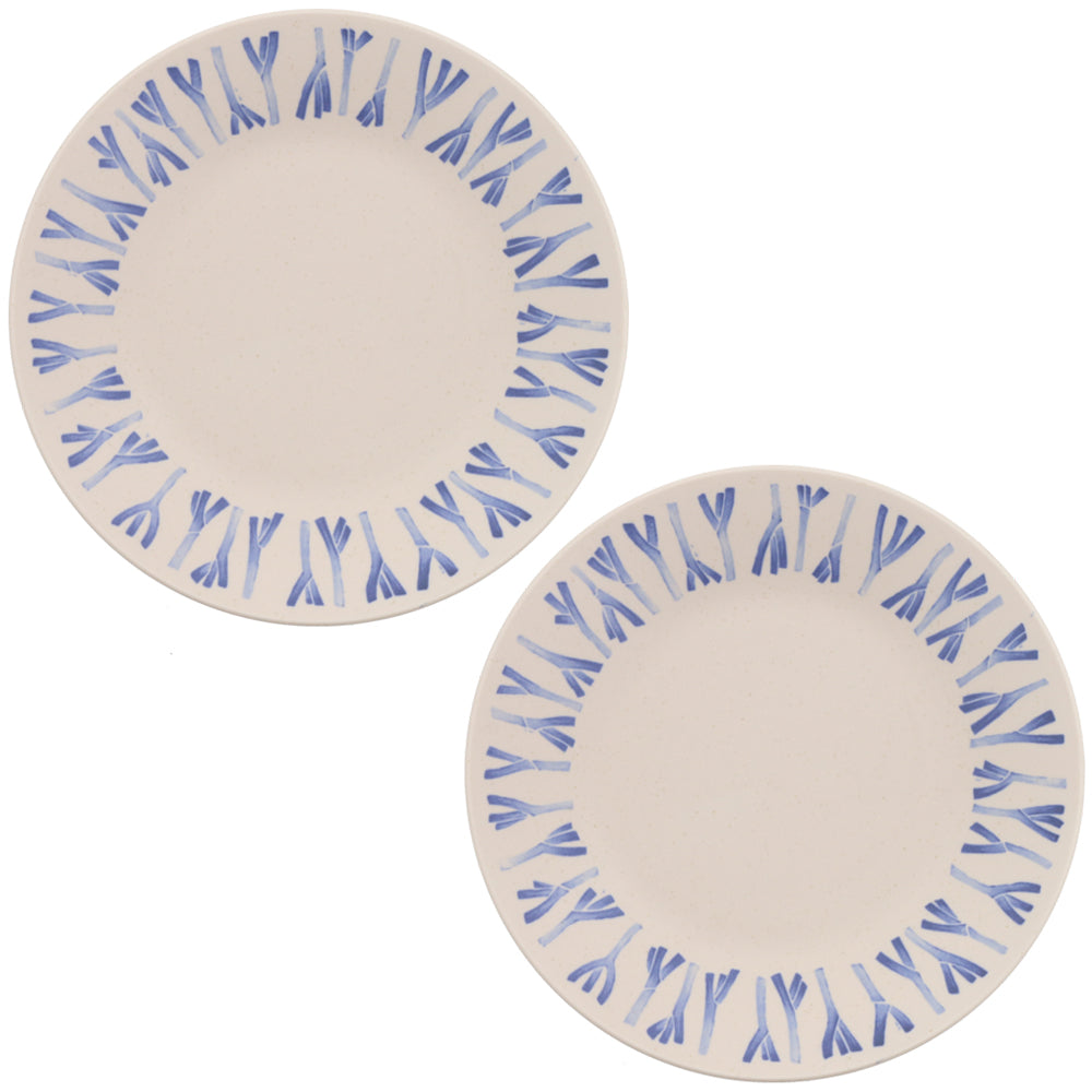 9.4" Vegetable Design Dinner Plates Set of 2 - Green Onion