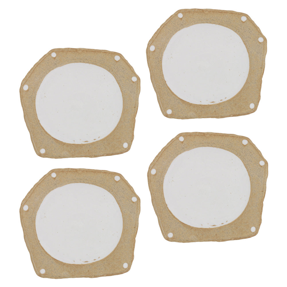 Minoruba Polka Dot Saucer Set of 4 - Beige