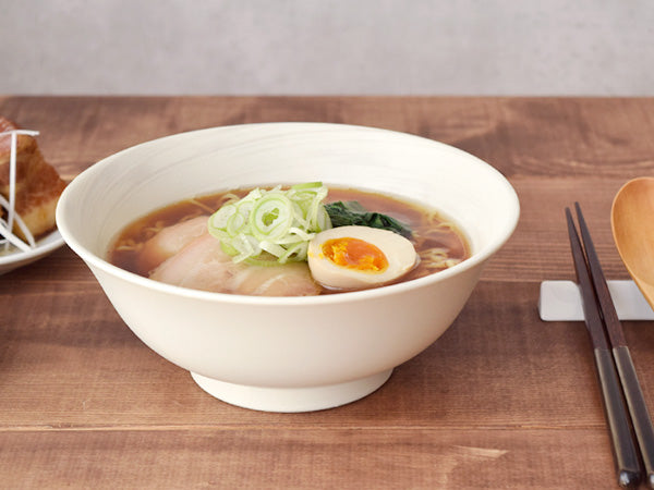 Cream Ramen Donburi Bowl Set of 2 - Spiral