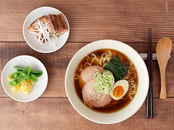 Cream Ramen Donburi Bowl Set of 2 - Spiral