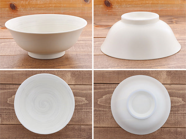 Cream Ramen Donburi Bowl Set of 2 - Spiral
