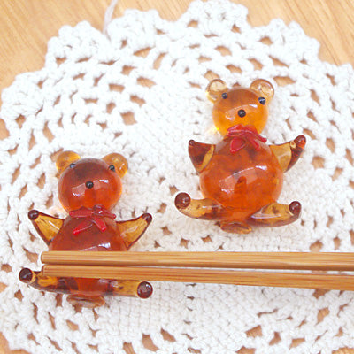 Glass Made Adorable Bear Chopstick Holder Set of 5