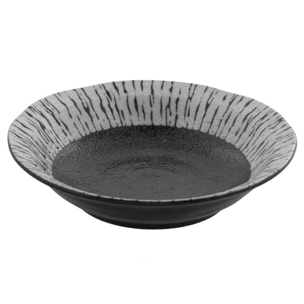 Yuteki Black and White Shallow Bowl Set of 4 - Zebra