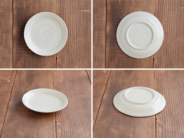 Cream Appetizer Plate Set of 8 - Spiral