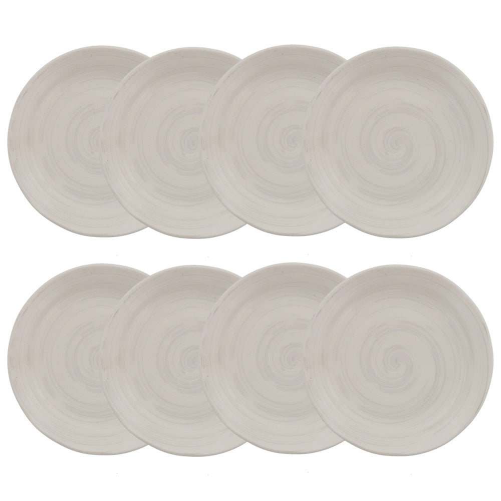 Cream Appetizer Plate Set of 8 - Spiral