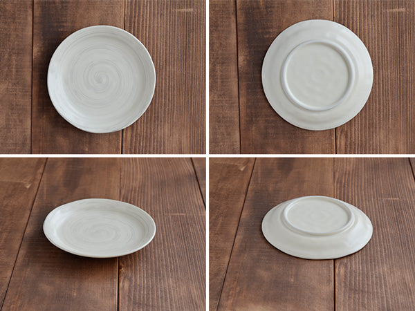 Cream Salad Plate Set of 4 - Spiral