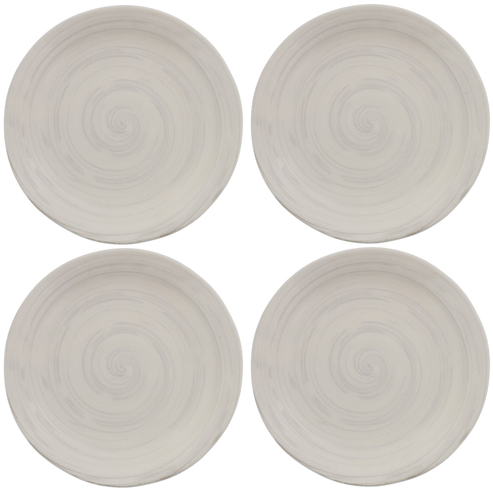 Cream Salad Plate Set of 4 - Spiral