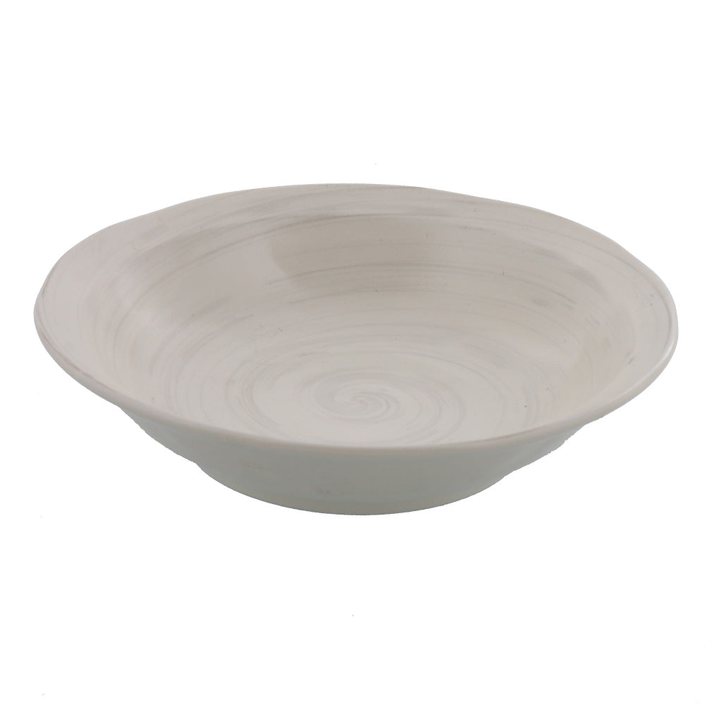 Cream Shallow Bowl Set of 4 - Spiral