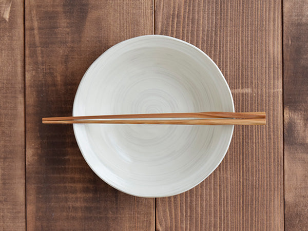 Cream Shallow Bowl Set of 4 - Spiral
